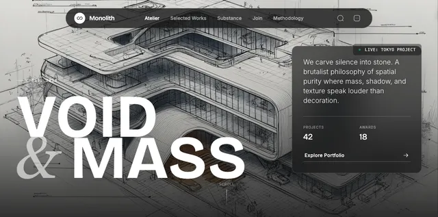 architect portfolio — Nucleus template preview