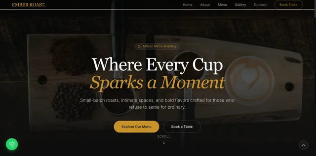 cafe landing — Nucleus template preview